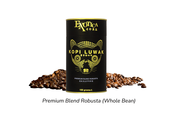 Exotica Kopi Luwak Premium Blend Robusta (Whole Bean 100g)